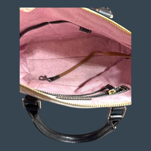 Dooney & Bourke Textured Leather Satchel White Handbag Top Handle Crossbody READ - Picture 7 of 15